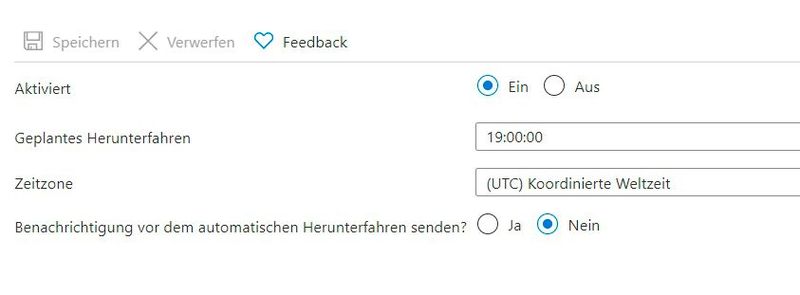 Automatisches Herunterfahren von VMs konfigurieren. (Bild: Joos)