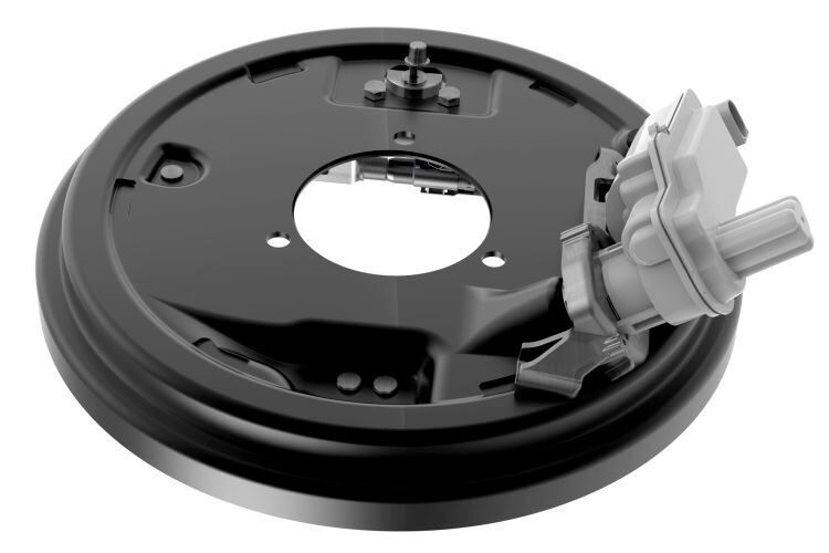 An der Rückseite hingegen fällt der Aktuator der elektrischen Parkbremse sofort ins Auge. (Continental)