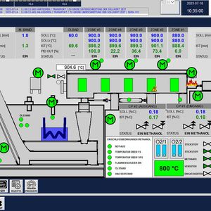 Das übergeordnete Leitsystem Scada-Win CC gewährleistet eine automatische CQI9-konforme Dokumentation und beschleunigt die Produktion dank Artikel- und Rezeptdatenbanken für die automatisierte Zuordnung von Fertigungsaufträgen.(Bild:  Avion)