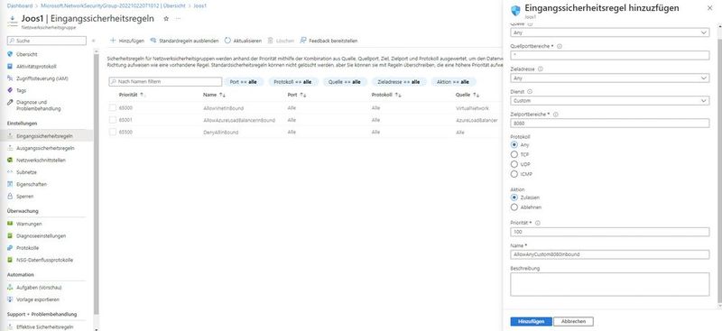 Die Regeln für NSG sollten vorsichtig konfiguriert werden, vor allem die Standardregeln, die alle Zugriffe blockieren, für die es keine expliziten Regeln gibt. (Bild: Joos)
