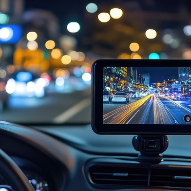 Eine Dashcam im Auto hält das Verkehrsgeschehen fest.  (Bild: © IndigoElf – stock.adobe.com_KI-generiert)
