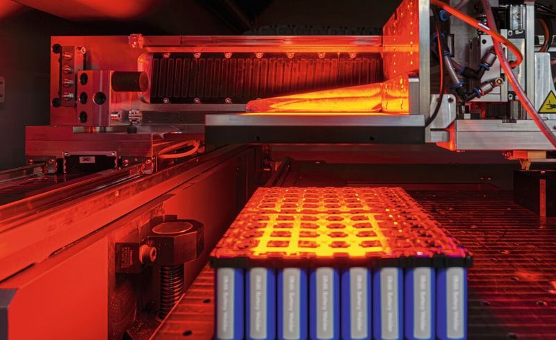 View inside the laser welding system. Left in the picture: a linear axis with two guides, the one on the right with integrated IMS Compact position measuring system. (Image:RMA)