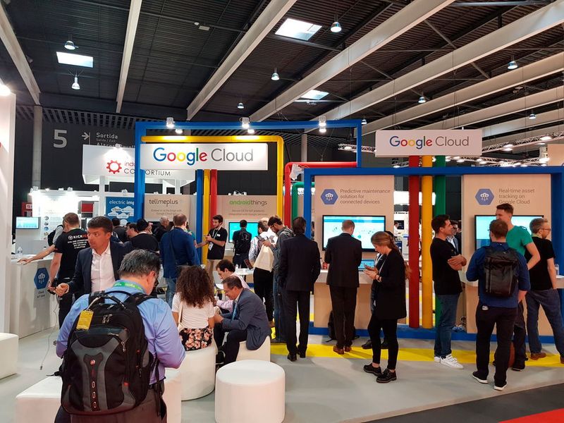 Google war zum ersten Mal auf der Veranstaltung, um seine Cloud-Lösungen zu promoten. Der bunte Messestand war ein Publikumsmagnet. (J. Moßner, VBM)