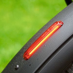 Die Curana-Schutzbleche sind 70 Millimeter breit. Im hinteren Schutzblech ist das Rücklicht integriert.(Bild:  SP-X/Mario Hommen)