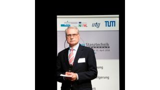Prof. i.R. Dr.-Ing. Hartmut Hoffmann der TU München, Mitglied des Forschungsbeirats der Europäischen Forschungsgesellschaft Blechverarbeitung (EFB) und Vorstand im Verein Deutscher Ingenieure (VDI), Oberbayern und Österreich moderierte den Stanzkongress in Dortmund Mitte April. (Bild: Finus)