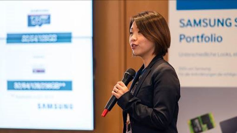 Sun Spornraft, Samsung, präsentiert die Marketingstrategie von IT Storage. (Bild: Samsung)