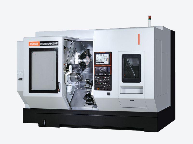 Die Hyper Quadrex 200 MSY erlaubt eine Vielzahl von Fertigungsmöglichkeiten: die Bearbeitung von Futterteilen genauso wie die von Stangenmaterial. (Bild: Wenk)
