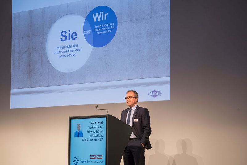 Sven Frank, Verkaufsleiter Schweiz und Süddeutschland der Mapal Dr. Kress KG berichtete über den Einsatz Additiver Fertigungsmethoden bei Mapal. (Thomas Entzeroth)