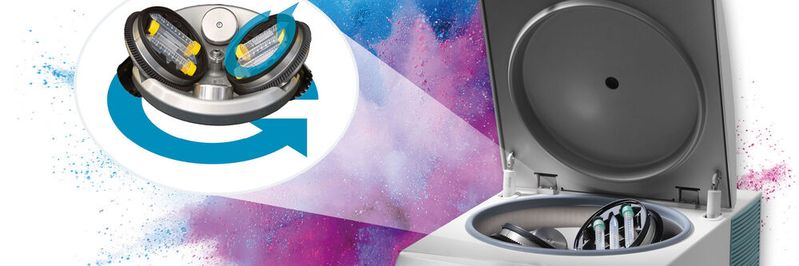 Zwei Drehteller auf einem zentralen Rotor sorgen bei der Deltavita für die zuverlässige und schonende Feinstvermahlung von Kleinstmengen. Zwei Drehteller auf einem zentralen Rotor sorgen bei der Deltavita für die zuverlässige und schonende Feinstvermahlung von Kleinstmengen.