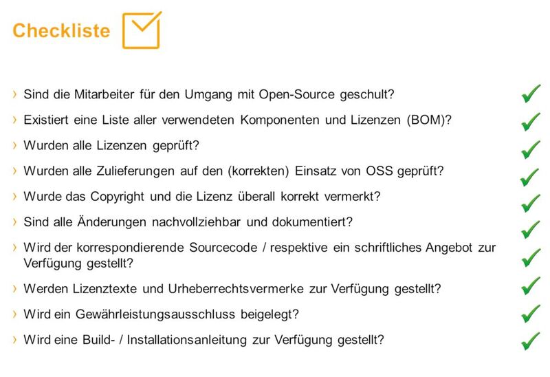 Bild 4: Open-Source-Checkliste.