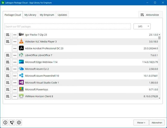 Eine umfassende Bibliothek zeichnet eine gute Package Cloud aus.(Bild:  Labtagon)