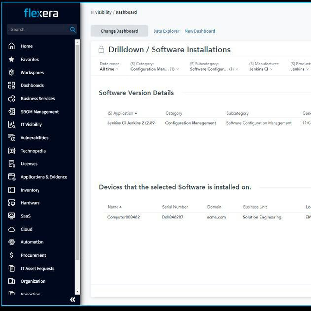 Flexera One IT Visibilty um SBOM-Funktionen erweitert