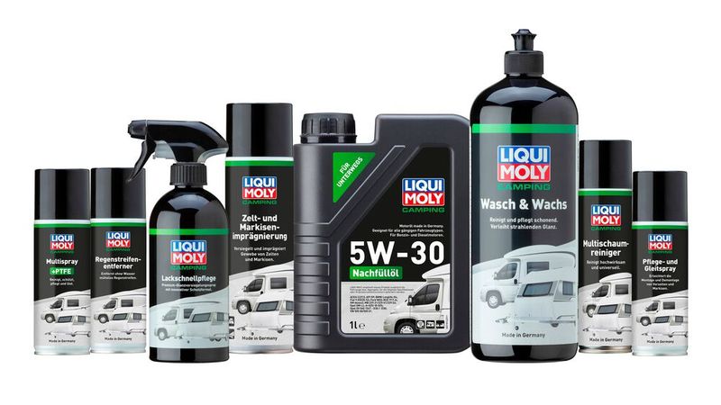Liqui Moly bietet eine neue Produktserie für Wohnmobile, vollintegrierte Camper und Wohnwagen.(Bild:  Liqui Moly)