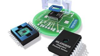Bild 1: Der MEMS-Drucksensor MLX 90809 auf einem Entwicklungsboard (Bild: Melexis)