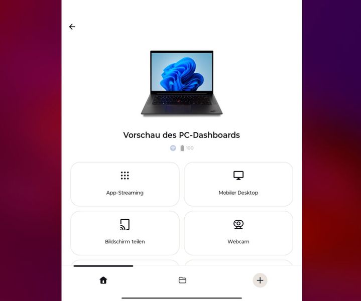 Für die Verbindung zu anderen Geräten wie PCs, Notebooks, Smartphone, Smartwatches oder iPhones ist die Lenovo-App Smart Connect vorinstalliert. (Bild: Vogel IT-Medien)