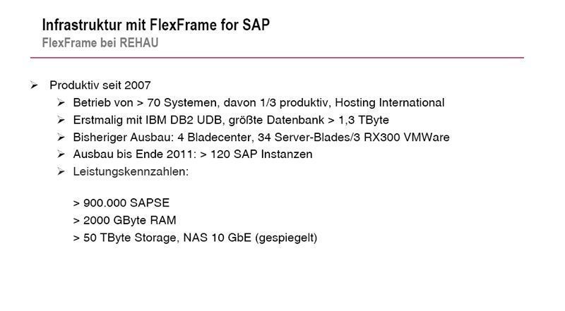 Das Produktivsystem für den virtualisierten SAP-Betrieb. Bild: REHAU (Archiv: Vogel Business Media)