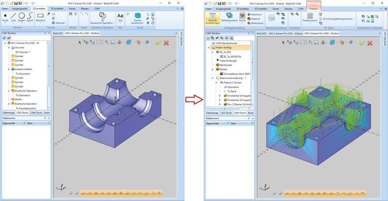 Bei Data-CAD Software und Service ist jetzt die kostenfreie CAD-Software Bob-CAD-Free-CAD erhältlich. Bei Bedarf kann Bob-CAD-Free-CAD zu günstigen Konditionen um verschiedene CAM-Module zu einem vollwertigen und maßgeschneiderten CAD/CAM-System erweitert werden. (Data-CAD)