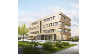 Skizze des neuen Gebäudes, das u.a. Leco Instrumente im April 2018 bezogen hat.  (Leco)