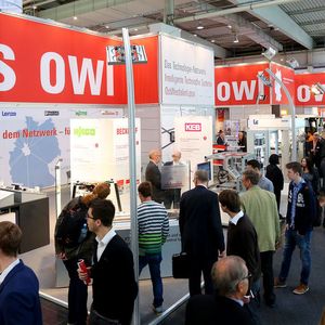 Auf über 600qm demonstriert der OWL-Gemeinschaftsstand die Vorreiterstellung des Spitzenclusters it's OWL auf den Gebieten Intelligente Technische Systeme und Industrie 4.0.