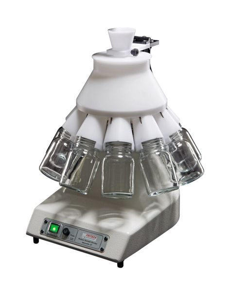 Rotations-Kegelprobenteiler Laborette 27 – mit Teilkopf 1:8 (Bild: Fritsch)