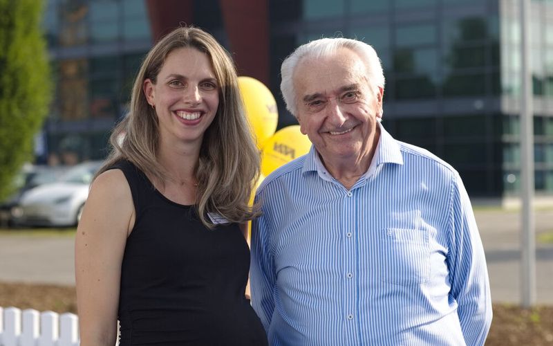 Margaux Pontieu, rédactrice en chef du MSM, et Blaise Haegeli, entrepreneur visionnaire et fondateur de l'entreprise. (Source : Matthias Böhm)