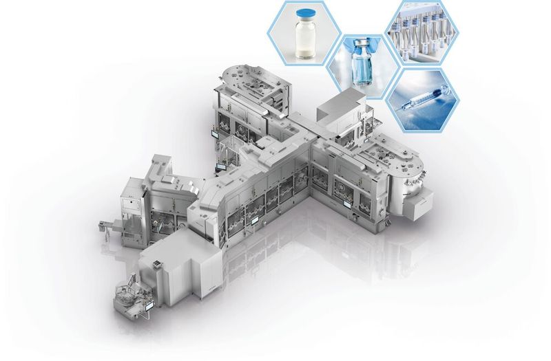 MultiUse-Anlage mit Verarbeitungspfaden für Liquida sowie für die Gefriertrocknung (Bild: Optima)