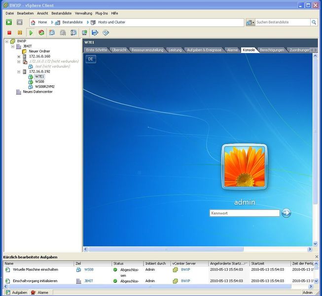 Der Zugriff auf die Konsole der virtuellen Maschine ist direkt in den Verwaltungsbildschirm des vSphere Client oder vCenter einzublenden. (Archiv: Vogel Business Media)