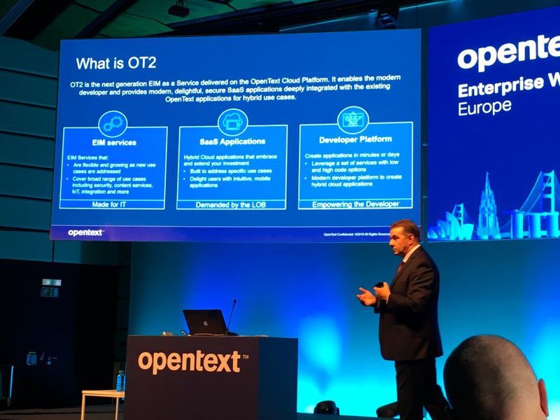 Mit OT2 offeriert Opentext einen „EIM-as-a-Service“ inklusive branchenrelevanten SaaS-Apps und einem Set von Microservices. (Dietmar Müller)
