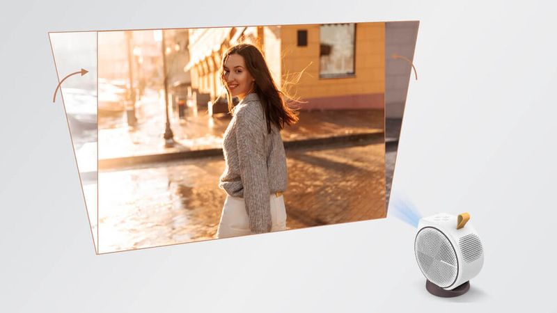 Der Benq GV31 bietet eine automatische vertikal Trapezkorrektur und kann so flexibler aufgestellt werden. (Bild: Benq)