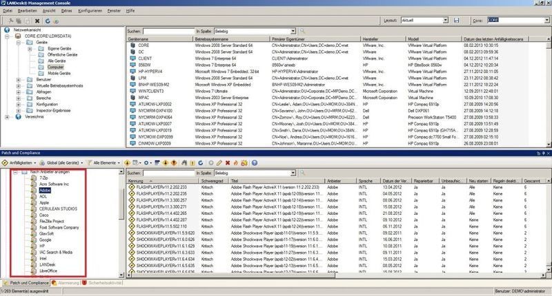 Zusätzlich zu den Patches für Microsoft Windows werden auch Updates für diverse Drittanbieter-Anwendungen bereitgestellt. (Bild: LANDesk)