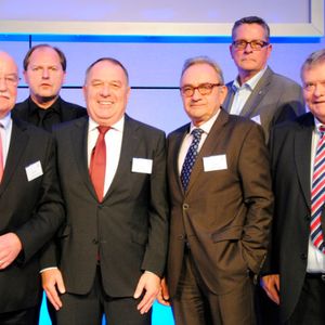 Die Führungsmannschaft des VPPD: (v.li.) Präsident Albert Schwinn, Geschäftsführer Herbert Kirst sowie die Vorstandsmitglieder Ulrich Bebion, Detlef Algie, Klaus Heisterkamp und Wolfgang Krohnen. (Foto:  Baeuchle)