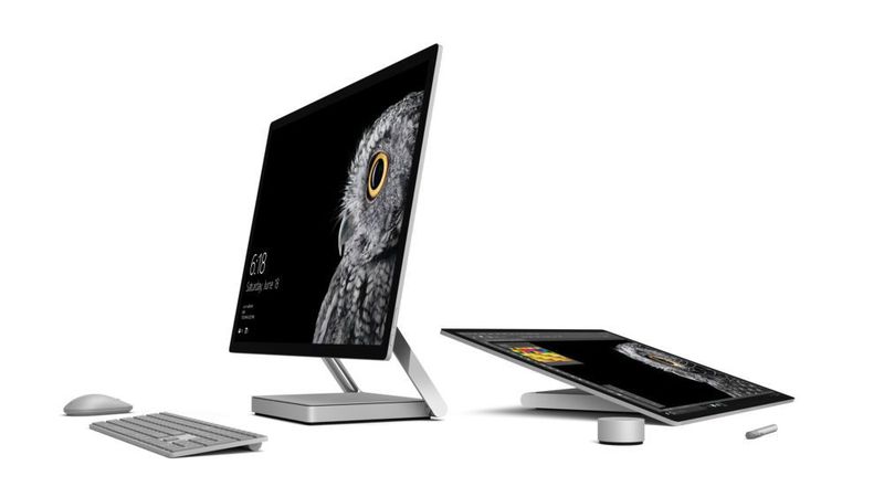 Das Surface Studio: Der All-in-One-PC lässt sich per Touch und Stift bedienen. Das hochauflösende 28-Zoll 4K-Display lasse sich mit einer Hand in einen 20°-Winkel bringen.  (Microsoft)