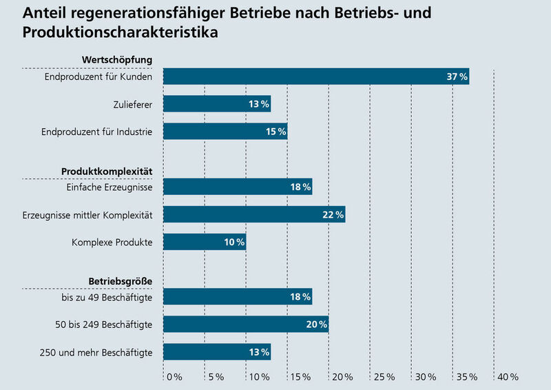 Auch die Regenerationsfähigkeit kleiner und mittlerer Unternehmen (KMU) war höher als die großer Betriebe.  (Bild: Fraunhofer ISI)