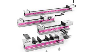 So sehen die komplett überarbeiteten, am Markt bereits etablierten Schraubstöcke der Hilma.NC-Baureihe aus. Die es mit manuell aufbaubarer Spannkraft oder hydraulisch initiiertem Spannkraftaufbau gibt (Hilma.NCH). (Bild: Stark)