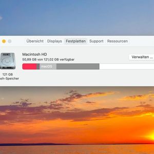 Anzeigen der Festplattenaufteilung und des freien Speicherplatzes in macOS.(Bild:  Joos (Screenshot))
