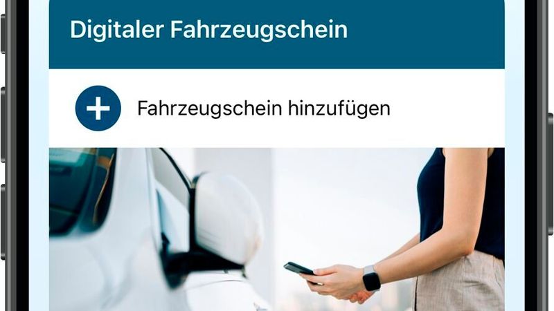 Zukünftig können Autofahrer ihren Fahrzeugschein und später auch ihren Führerschein in einer App hinterlegen.(Bild:  Kraftfahrt-Bundesamt (KBA))
