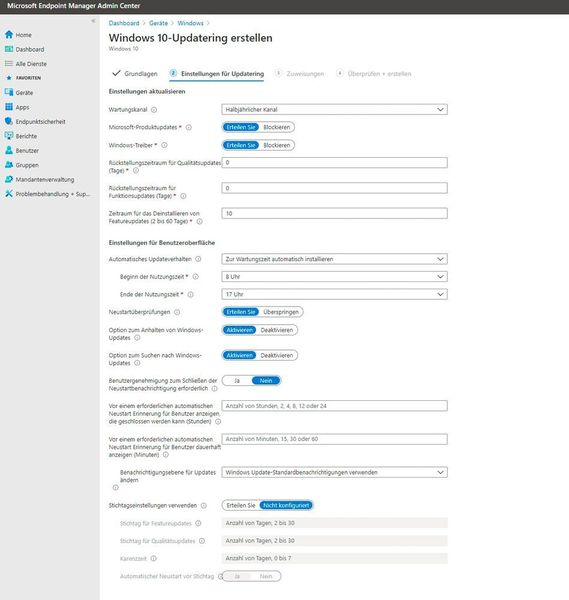 Updates für Windows 10 und Windows 10 mit Endpoint Manager steuern. (Microsoft / Joos)