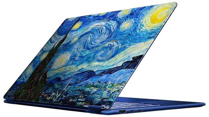 Das Prestige 14 Flip AI+ Vincent van Gogh ist ein 14-Zoll-Convertible mit einem Intel-Core-Ultra-X9-Prozessor 378H. Das farbenfrohe 2-in-1-Notebook mit OLED-Display soll im Sommer auf den Markt kommen. (Bild: MSI)