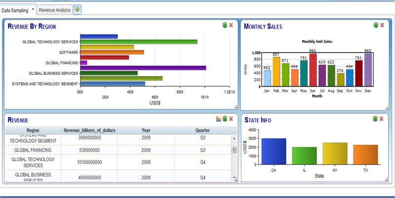 Die Dashboards in BigSheets erlauben eine einfache Visualisierung der Analyseergebnisse. (Bild: IBM)