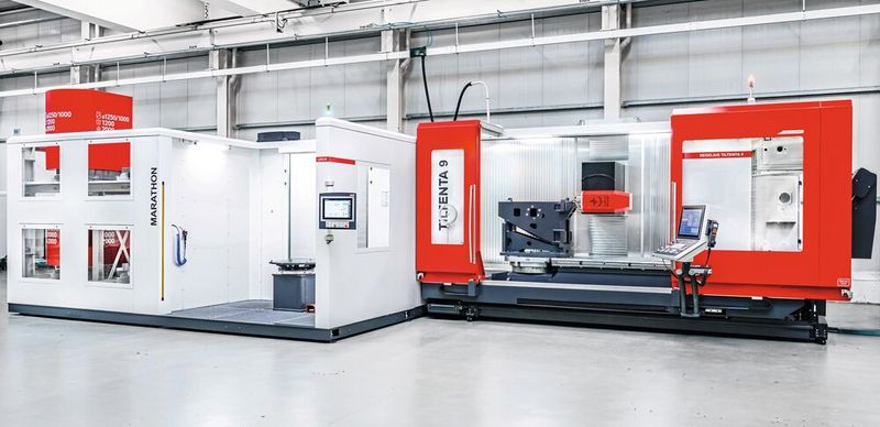 Premiere auf der AMB 2026: Die neue Schwerlastautomation Marathon LR810 erweitert das Hedelius-Automationsportfolio auf ein Transfergewicht von bis zu 2000 Kilogramm.(Bild:  Hedelius)