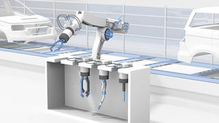 Werkzeugwechsel bei einem Industrieroboter (Bild: Phoenix Contact )