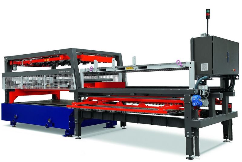 Automabisierungslösung ByTrans und ByTrans Extendet – ein Beispiel vielfältiger Automatisierungslösungen die Bystronic für den optimalen Materialfluss innerhalb einer Prozesskette Blechbearbeitung anbietet. (Bild: Bystronic)