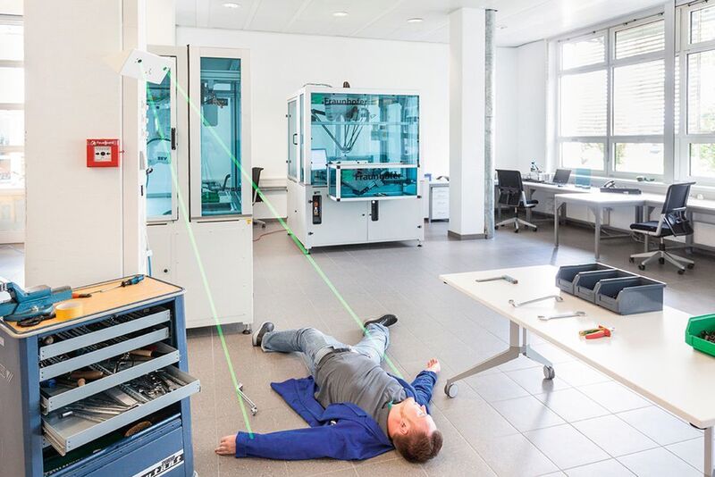 Optische 3D-Sensoren und modernste Industrie-4.0-Technologie ermöglichen automatische Szenenanalysen zur Unfallerkennung. (Fraunhofer-IPA)