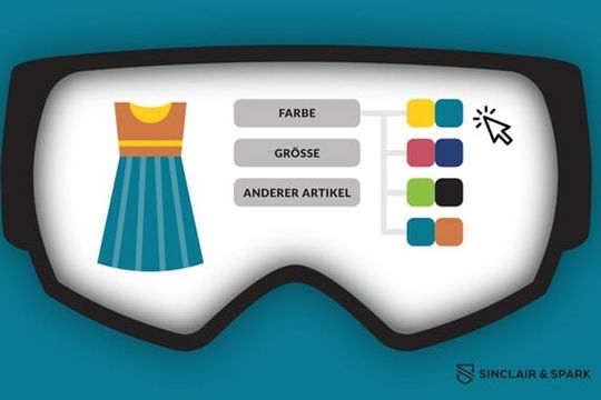 Eine Virtual-Reality-Anwendung im Onlineshop unterstützt Konsumenten bei der Produktauswahl.(Quelle:  Sinclair & Spark)