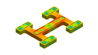 The live simulation of the melt flow in the hot runner system enables real-time calculation of the shear rates and the residence time from shot to shot.  (Source: Ewikon)