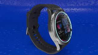 Das Display einer wasserfesten Smartwatch wurde mit Cyanolit 290 WR (hier hellblau dargestellt) in das Uhrengehäuse eingeklebt. (Bild: Panacol)