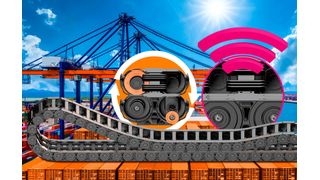 Igus bringt die Energiekette P4HD.56.R auf den Markt. Es handelt sich bei ihr um eine sogenannte Heavy-Duty-Energiekette, die Containerkrane in Zukunft noch leistungsfähiger machen wird, wie es heißt. Lesen Sie hier, wie sie das schafft. (Bild: Igus)