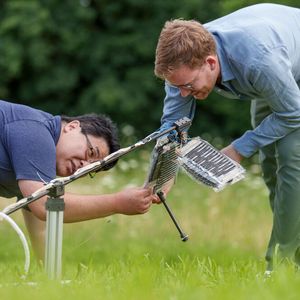 Wie bei Mensch und Tier sorgen auch beim Roboterbein ein Streck- und ein Beugemuskel dafür, dass Bewegungen in beide Richtungen möglich sind. Diese elektrohydraulischen Aktuatoren, die die Forscher HASELs nennen, sind über Sehnen am Skelett befestigt.(Bild:  MPI für Intelligente Systeme/Wolfram Scheible)
