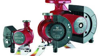 Mit Pumpen wie diesem Modell der Energieeffizienzklasse A hat Grundfos die Weltmarktführerschaft übernommen. Bild: Grundfos (Archiv: Vogel Business Media)