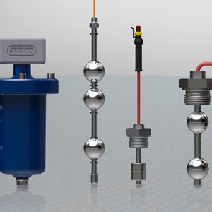 Verschiedene Schwimmerschalter-Ausführungen der Jumo Nesos-Serie.(Bild:  Jumo)